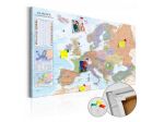 Quadro Di Sughero Con Mappa Europea Cm. 90x60 Arredalacasa