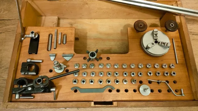 Tornio da orologiaio 8mm, dotazione completa di fabbrica