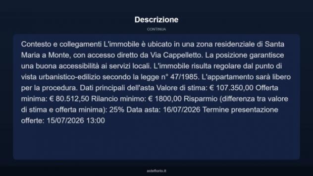 Immobile in asta di 113 m² in vendita a Santa Maria a Monte - Foto 13
