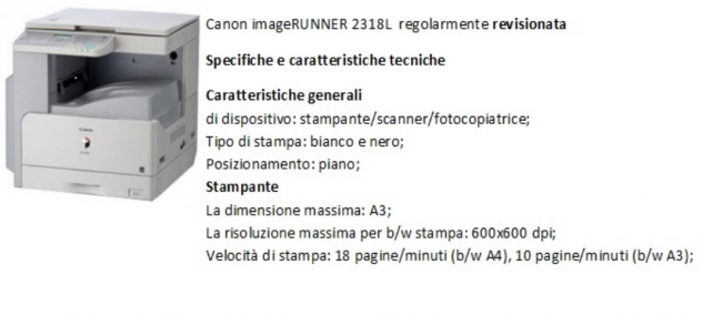 Canon Runner 2318L stampante/scanner/fotocopiatrice - Foto 2