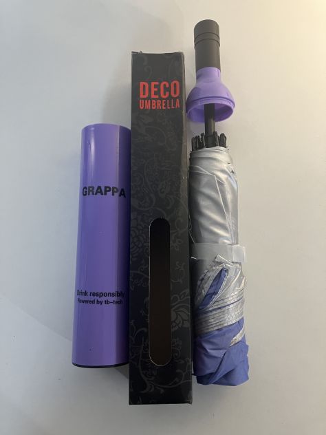Ombrello a forma di bottiglia di Grappa - Viola - Foto 2