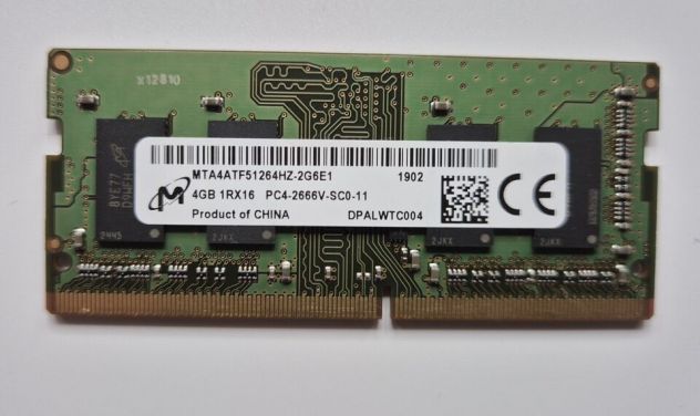 MICRON RAM 4GB 2666MHz DDR4 1RX16 (PC4-2666V-SC0-11)