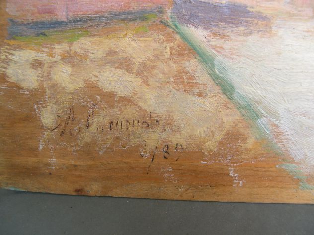 Antico quadro dipinto olio su tavoletta dell’800, quadro olio 800 - Foto 8