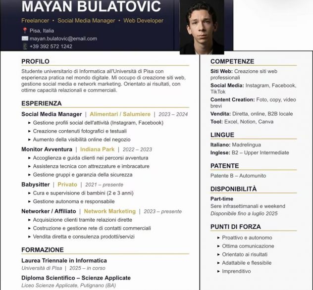 Disponibile per lavori occasionali a Pisa