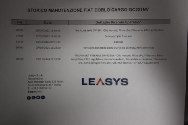 FIAT Doblo Cargo OFFICINA 1.4 Nat.Power PC Business + IVA22% rif. 22899086 - Foto 9