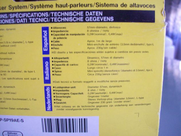 Coppia Altoparlanti Panasonic RP-SP19A con scatola - Foto 2