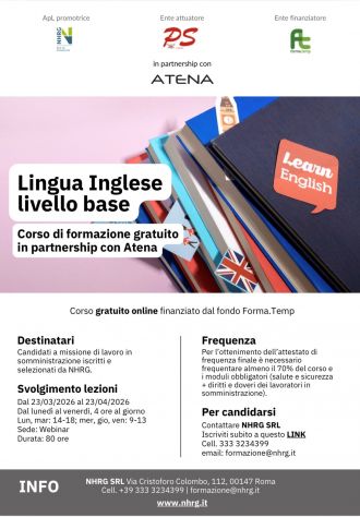 Corso Gratuito-Lingua Inglese livello base