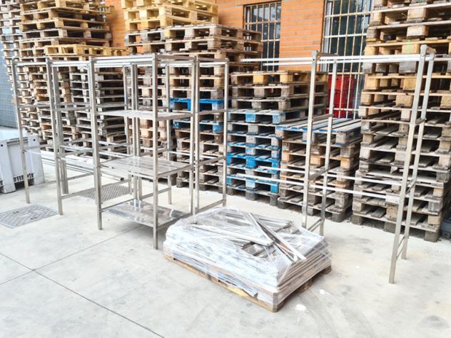 3 scaffalature in acciaio inox usate - Foto 3