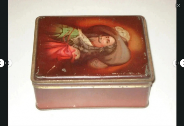 scatola latta biscotti dolci anni 40 decorata tin box metallo antica vintage - Foto 4