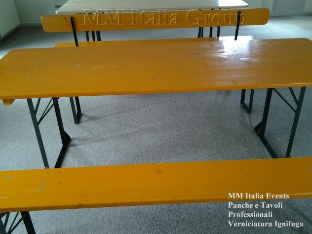 10 Set Panche e Tavoli Pieghevoli per Sagre, Noleggio Professionali 220 x 67 - Foto 3