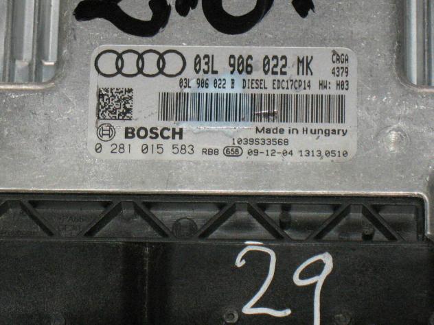 0281015583 ECU CENTRALINA AUDI A4 2.0 TDI 0281015583 03L906022MK EDC17CP14 - Foto 2