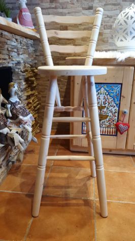 sgabello in stile tirolese da bar - Foto 3