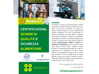 CERTIFICAZIONI, SCHEMI DI QUALITA' E SICUREZZA ALIMENTARE_WEBINAR