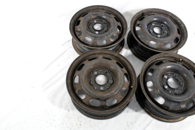 1684000702 SET 4 CERCHI IN FERRO DA 15 POLLICI 5 FORI 5,5JX15H2 ET 54 MERCEDES CLASSE A 170 W168 1.7 D 66KW 5M 5P (1999) RICAMBIO USATO INTERASSE 5X11 - Foto 3