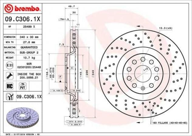BREMBO Discofreno 09C3061X
