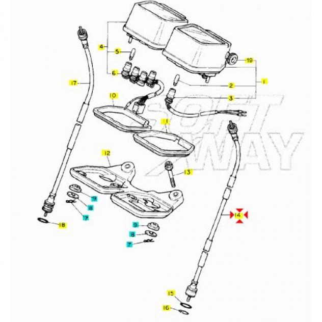 Cavo contachilometri Yamaha XT 550 5Y1835500000 - Foto 3