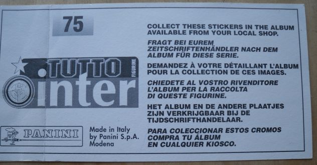 VECCHIE FIGURINE PANINI N° 75 - SQUADRA DELL'INTER ANNO 65 ? - PIU' RONALDO - - Foto 2