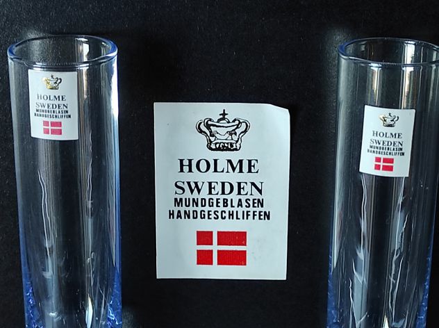 Holme Sweden (Holmegaard)- NUOVI, 6 bicchieri in cristallo fatti a mano.