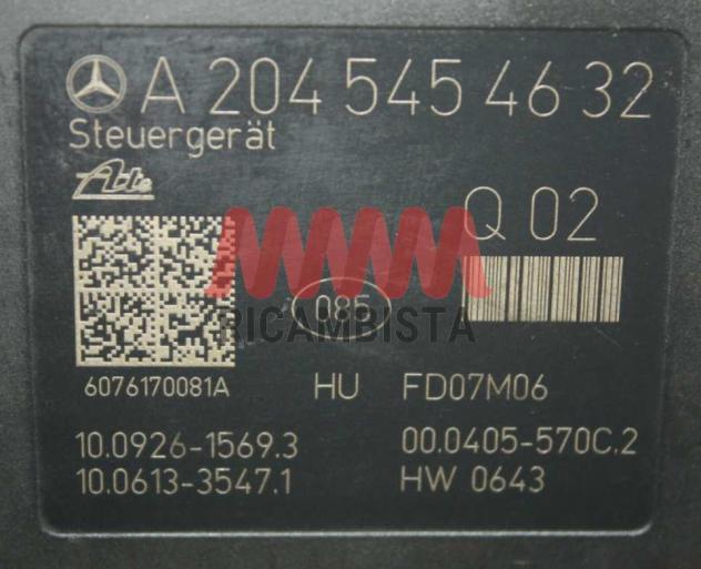 A2045454632 Mercedes C220 CDI centralina gruppo pompa ABS ESP - Foto 2