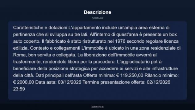 Immobile in asta di 90 m², box auto in vendita a Roma - Foto 4