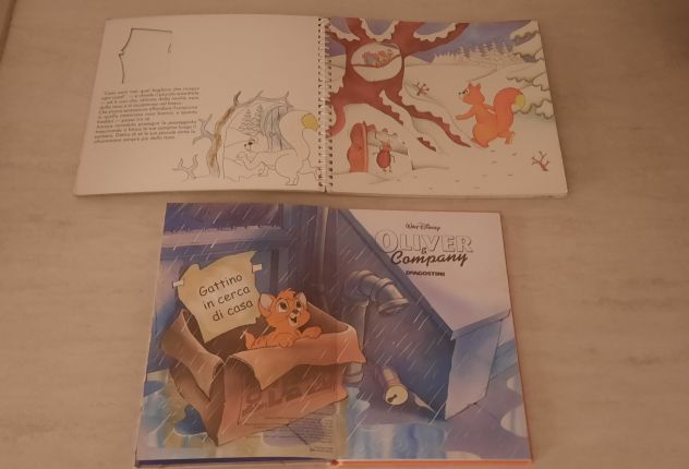 2 LIBRI FIABE: "OLIVER & COMPANY" WALT DISNEY, "ROSICCHIO SCOPRE L’INVERNO" 1988 - Foto 2