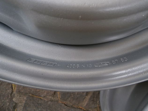 SET 4 CERCHI RUOTA FIAT 127 CL 900/1050 CANALE 4X13 SET 4 WEELS FIAT 127 CL NEW - Foto 4