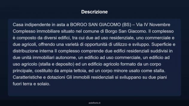 Immobile in asta di 400 m² con più di 5 locali in vendita a Borgo San Giacomo - Foto 3