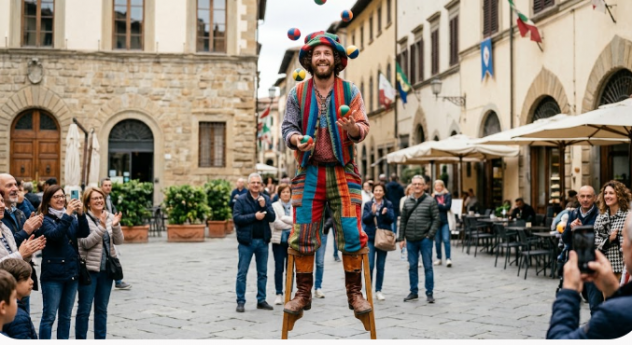 trampoliere giocoliere artista di strada