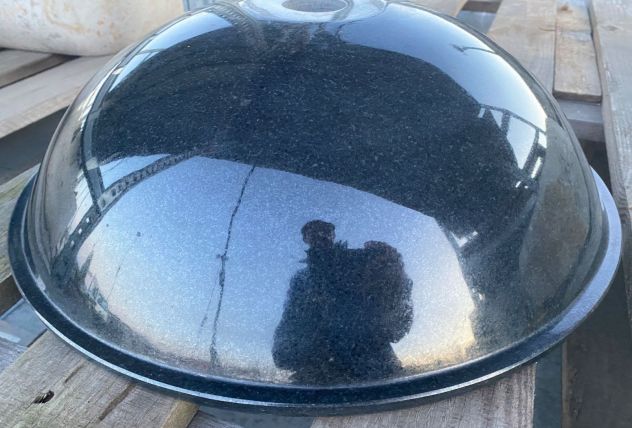 Lavabo lavandino per bagno da appoggio in granito nero assoluto - Foto 4
