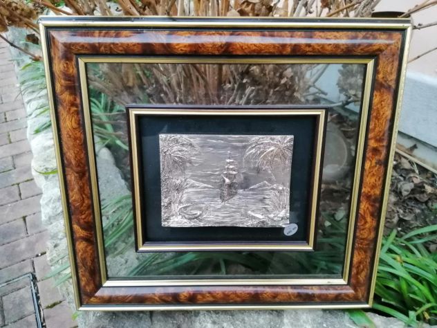 Quadro veliero storico a rilievo opera arg. 925 - Foto 2