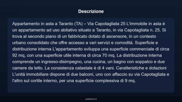 Immobile in asta di 92 m² in vendita a Taranto - Foto 3