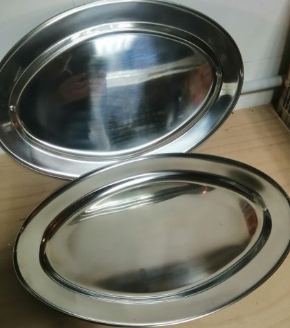 Vassoio Ovale Piano in Acciaio Inox da 40cm per Alimenti Galileo Casa art 217662 - Foto 5