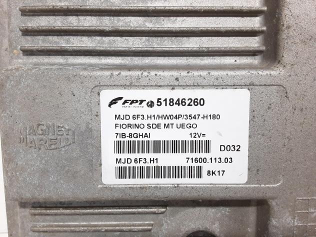 CENTRALINA MOTORE FIAT Fiorino 2° Serie 51846260 199 A2.000, 199 A9.000 Diesel 1300 (0715) - Foto 2