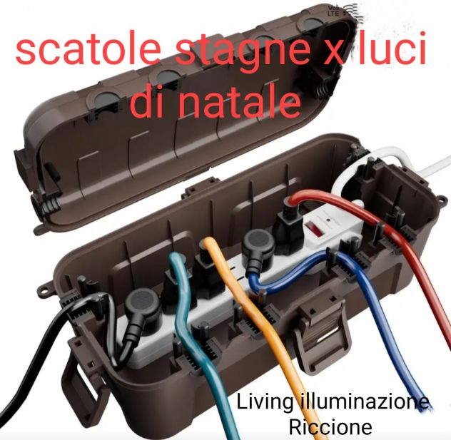 Scatole impermeabili IP54 per spine e ciabatte per luci natalizie - Foto 2