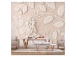 Fotomurale Adesivo Con Foglie Eleganti Beige Arredalacasa