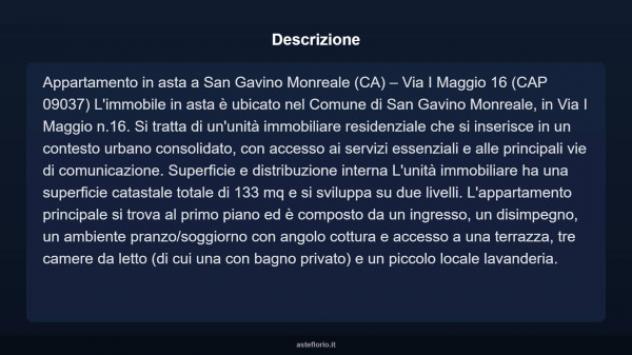 Immobile in asta di 133 m² con più di 5 locali in vendita a San Gavino Monreale - Foto 4