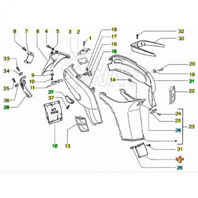 Sportello ispezione candela Piaggio NRG 957216000C - Foto 4