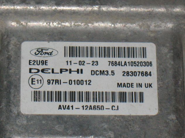 AV41-12A650-CJ ECU FORD KUGA 2.0 140HP DCM3.5 E2U9E 28307684 AV4112A650CJ - Foto 2