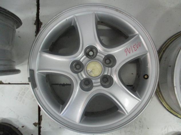 SET 4 CERCHI IN LEGA 6.5JX16 ET 46 HYUNDAI SANTAFE 2.0 D 4X4 82KW 5M 5P (2002) RICAMBIO USATO SECONDO TERZO CERCHIO CON STEMMA ROVINATO - Foto 3