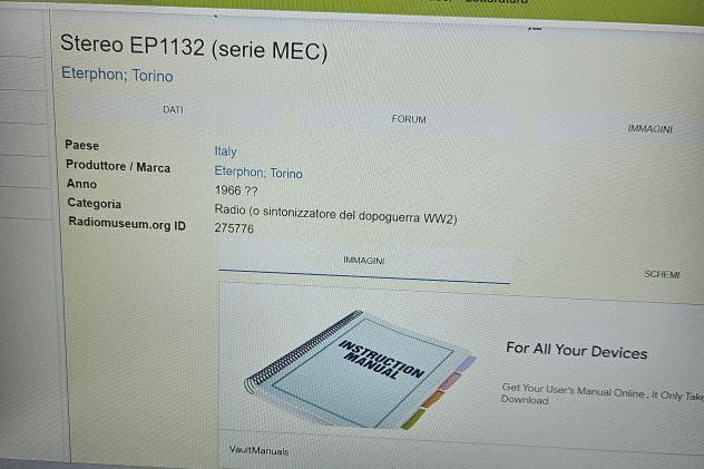 Stereo EP 1132 serie Mac Eterphone del 1966 ,radio e giradischi e sintonizzatore - Foto 2