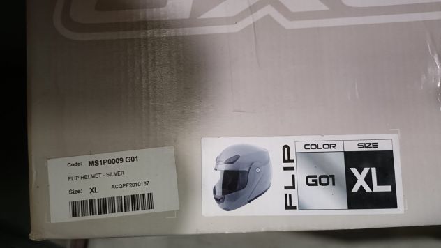 Casco modulare scooter moto grigio argento Axo Flip Silver tg. XL - Foto 7