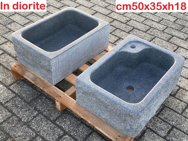 Lavello lavandino per cucina in pietra granito diorite 50cm