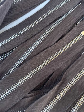 X74 Cerniere Lampo Zip metallo senza tiretto cm 20 Testa di Moro – Pz. 50 - Foto 7