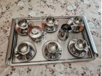 Servizio da caffè vintage anni ’70 Euro Lucres inox 18/10 completo 6 tazzine