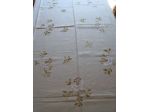 Tovaglia da tavola vintage 12 posti in puro lino colore beige.