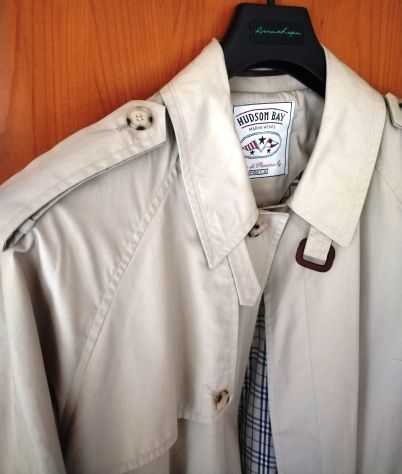 Trench da uomo Hudson Bay Beige Tg 54 Vinage anni ’80 come nuovo - Foto 2