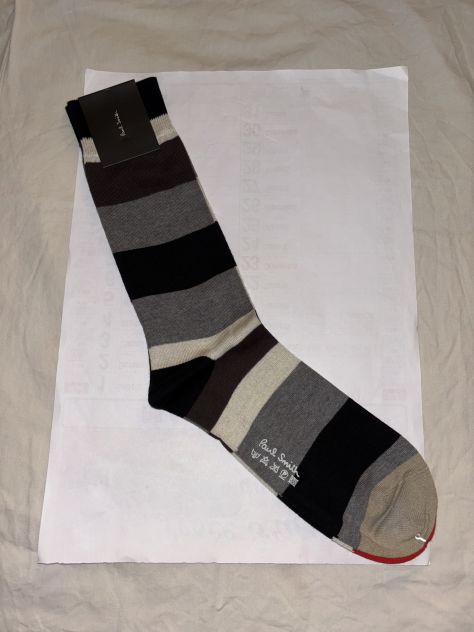 1 PAIO DI CALZE NUOVE DA UOMO FIRMATE ORIGINALI”PAUL SMITH”MADE IN ITALY TAGLIA