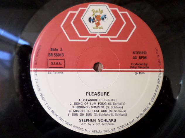 STEPHEN SCHLAKS - Pleasure - LP / 33 giri 1980 Baby Records - Foto 5