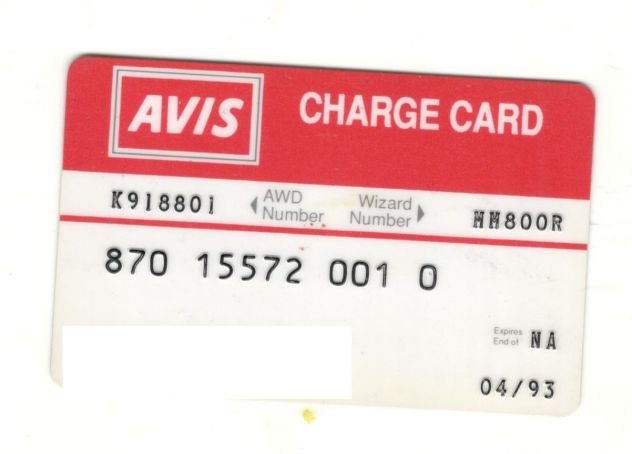 Avis carta di credito 1993