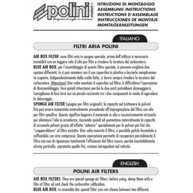 Filtro aria Polini carburatori PHVA scooter 2030032 - Foto 2